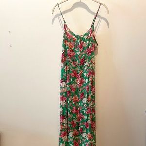 JARLO Green Floral Button up Maxi Dress